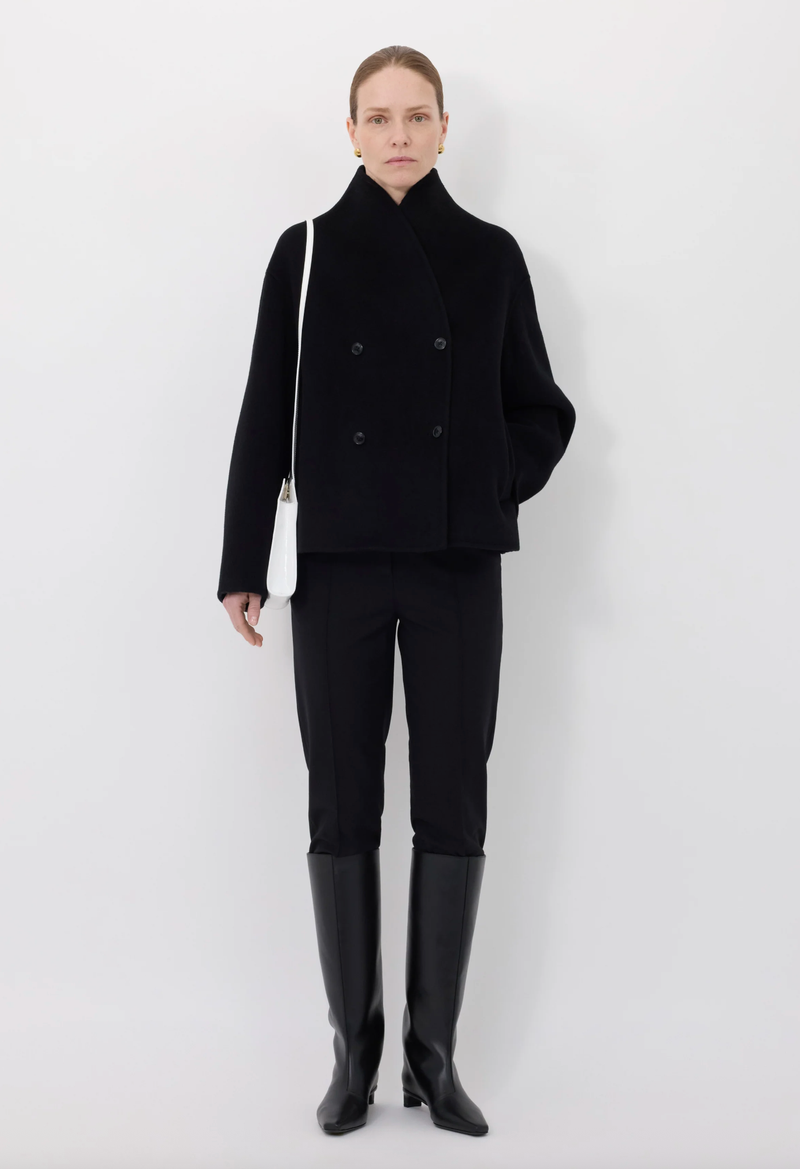 Loulou De Saison Jacket Meyer Double Breasted Coat, Black Soho-Boutique