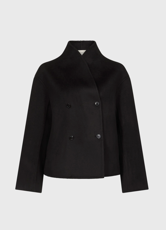 Loulou De Saison Jacket Meyer Double Breasted Coat, Black Soho-Boutique