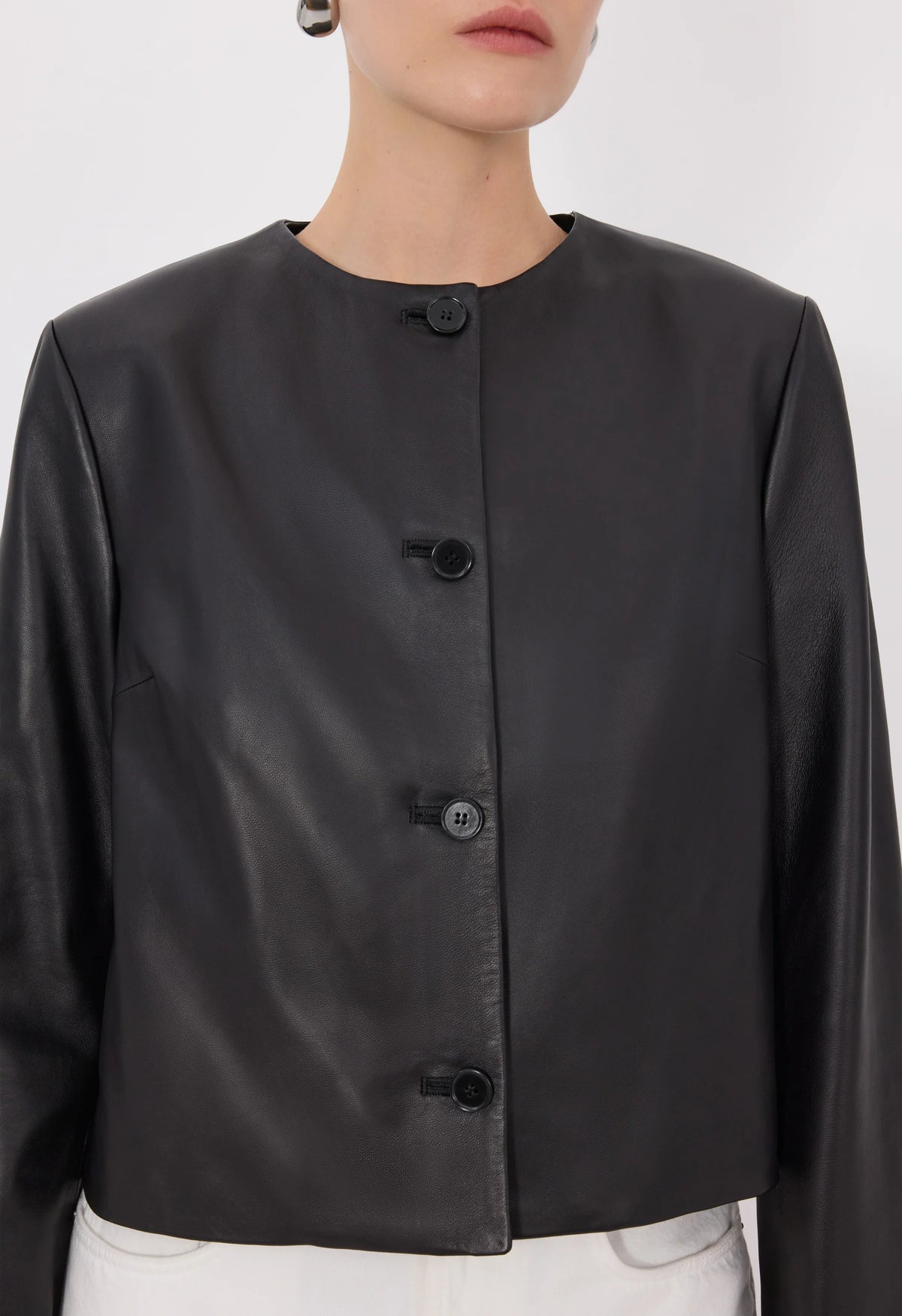 Loulou De Saison Jacket Raho Leather Jacket, Black Soho-Boutique