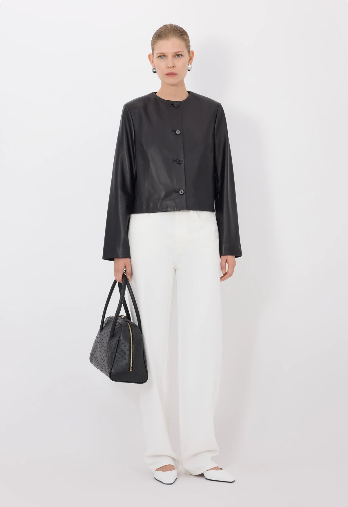 Loulou De Saison Jacket Raho Leather Jacket, Black Soho-Boutique