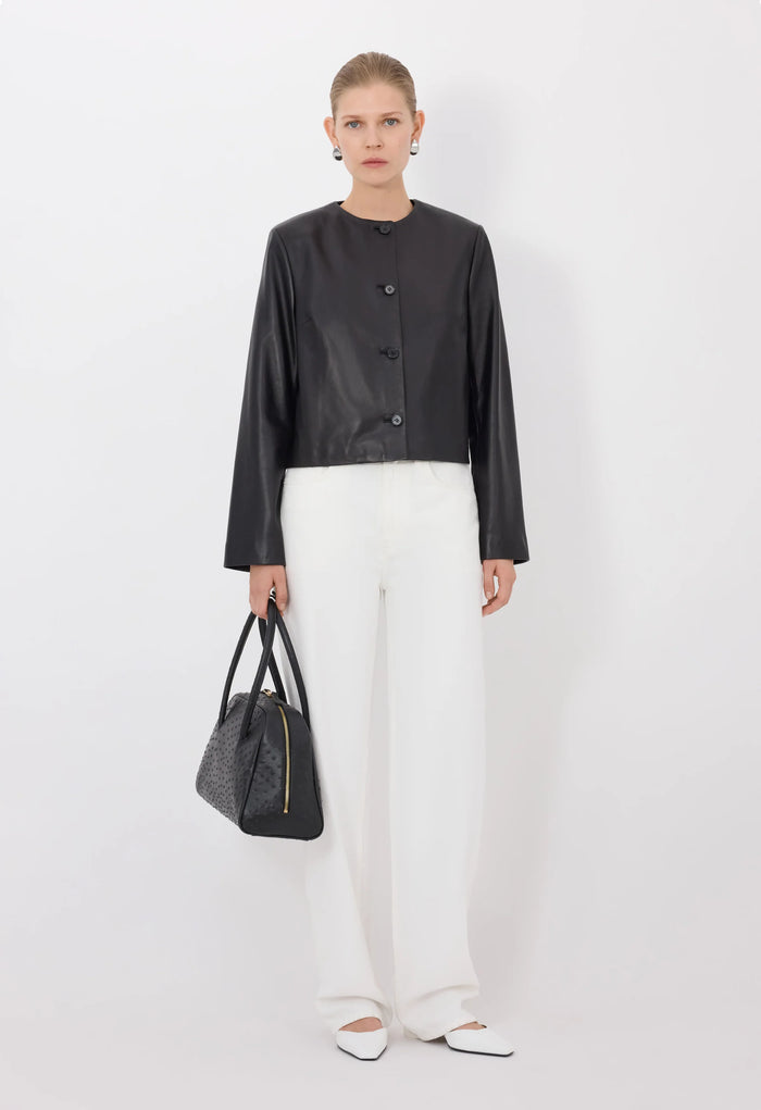 Loulou De Saison Jacket Raho Leather Jacket, Black Soho-Boutique