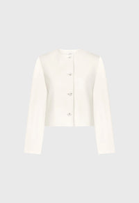 Loulou De Saison Jacket Raho Leather Jacket, Ivory Soho-Boutique