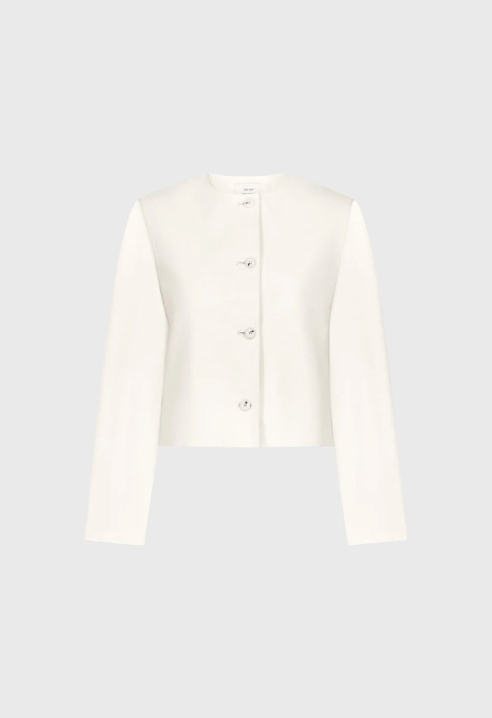 Loulou De Saison Jacket Raho Leather Jacket, Ivory Soho-Boutique