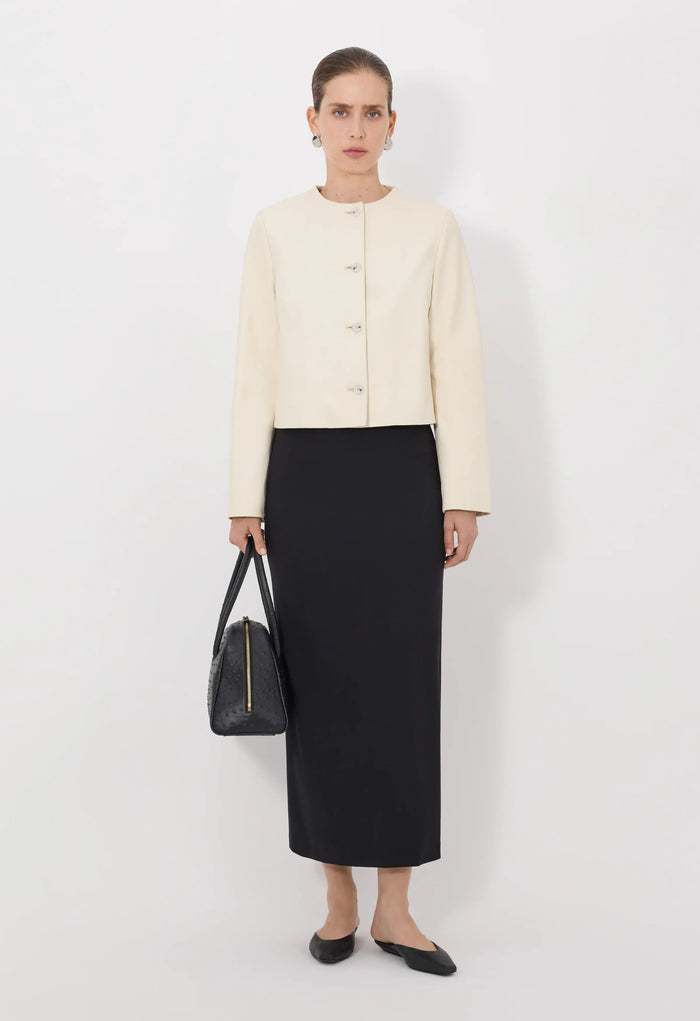 Loulou De Saison Jacket Raho Leather Jacket, Ivory Soho-Boutique