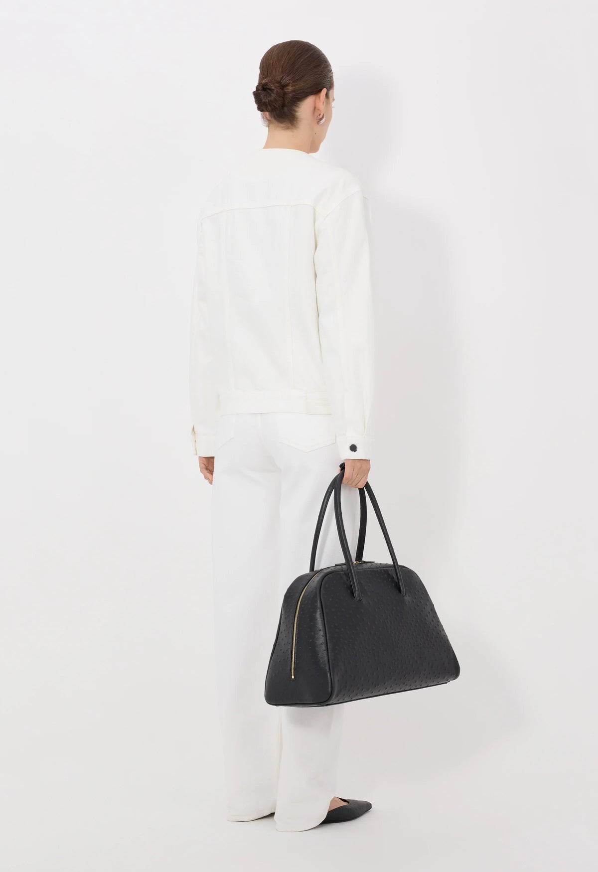 Loulou De Saison Jacket Rima Denim Jacket, Ivory Soho-Boutique