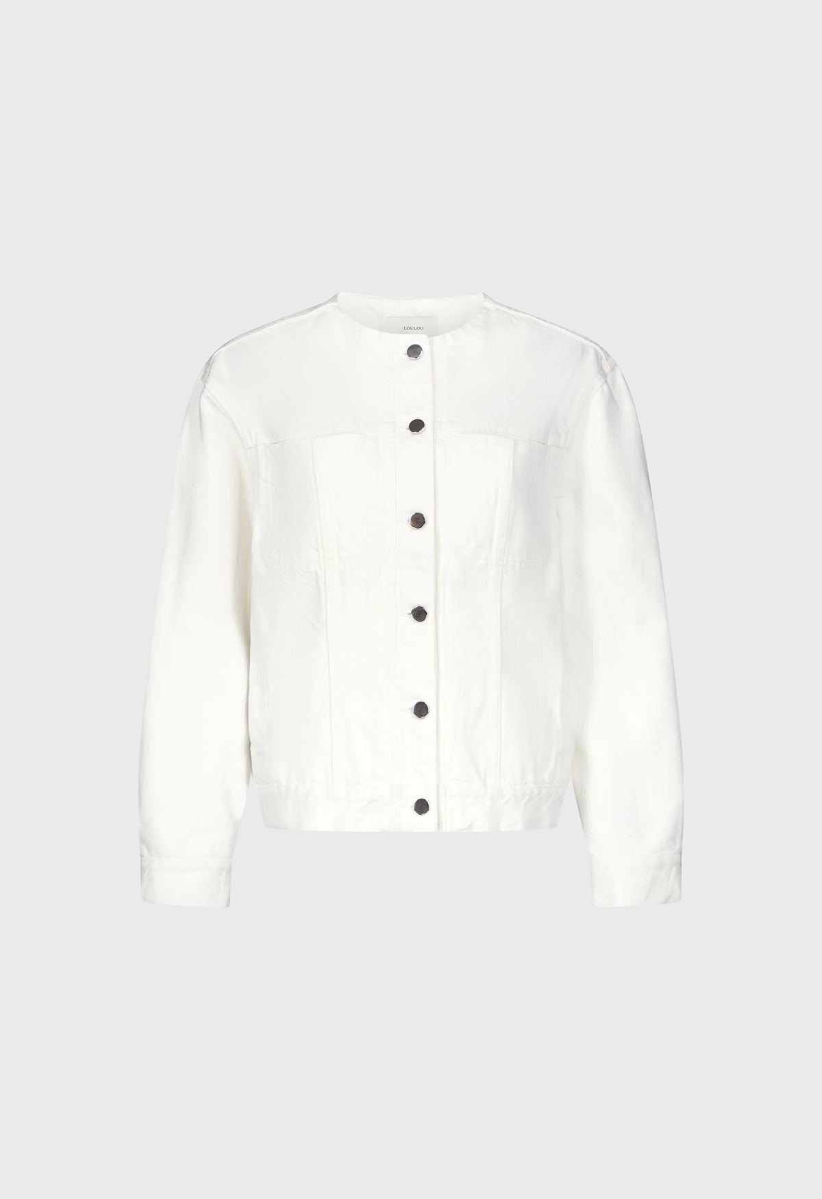 Loulou De Saison Jacket Rima Denim Jacket, Ivory Soho-Boutique