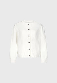 Loulou De Saison Jacket Rima Denim Jacket, Ivory Soho-Boutique