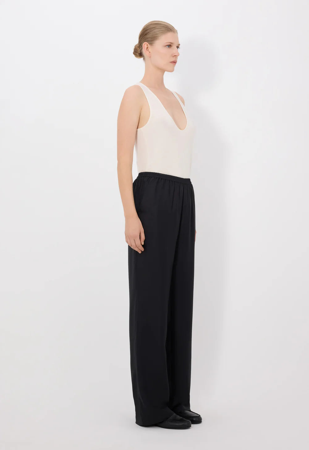 Loulou De Saison Pants Alera Silk Twill Trousers, Black Soho-Boutique