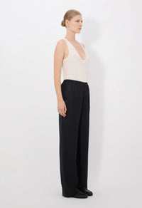 Loulou De Saison Pants Alera Silk Twill Trousers, Black Soho-Boutique
