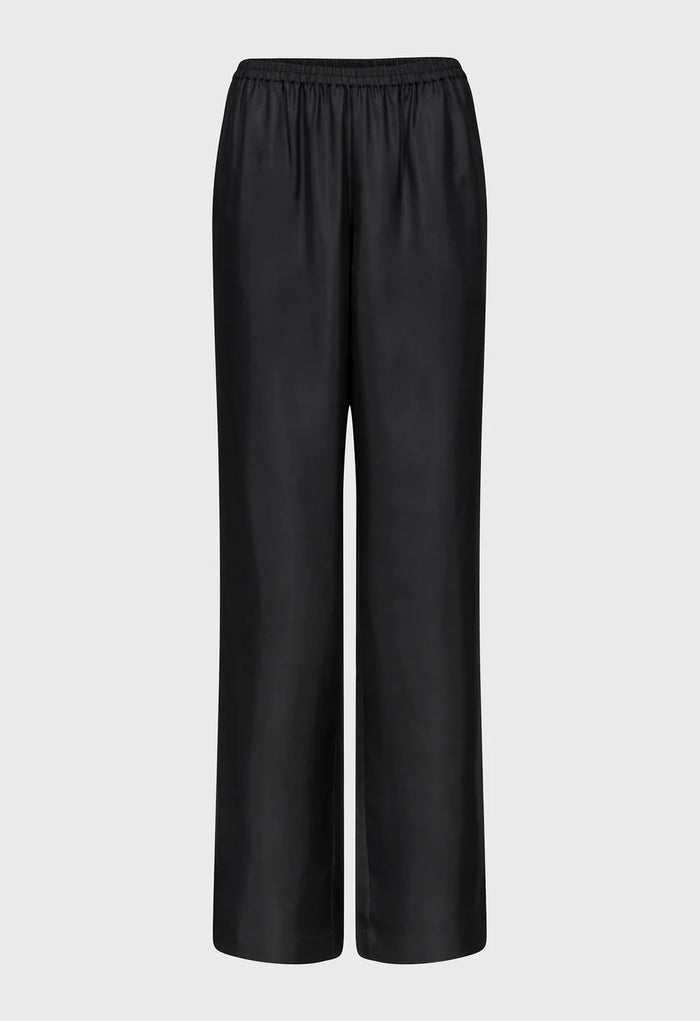 Loulou De Saison Pants Alera Silk Twill Trousers, Black Soho-Boutique