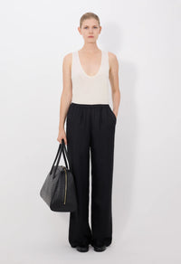 Loulou De Saison Pants Alera Silk Twill Trousers, Black Soho-Boutique