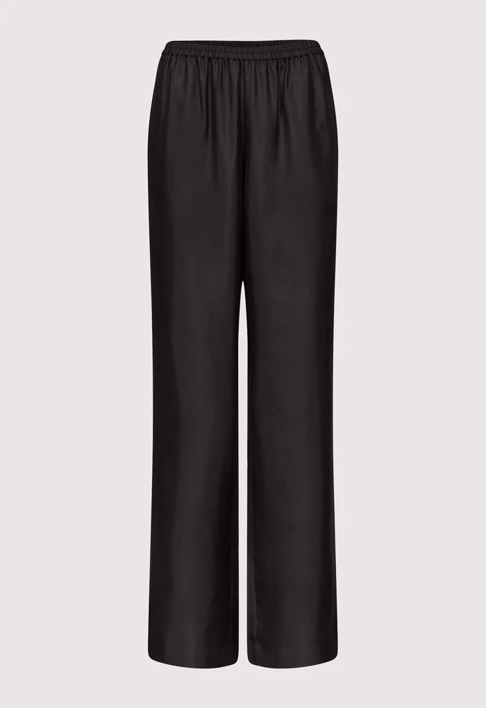 Loulou De Saison Pants Alera Silk Twill Trousers, Black Soho-Boutique