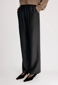 Loulou De Saison Pants Alera Silk Twill Trousers, Black Soho-Boutique