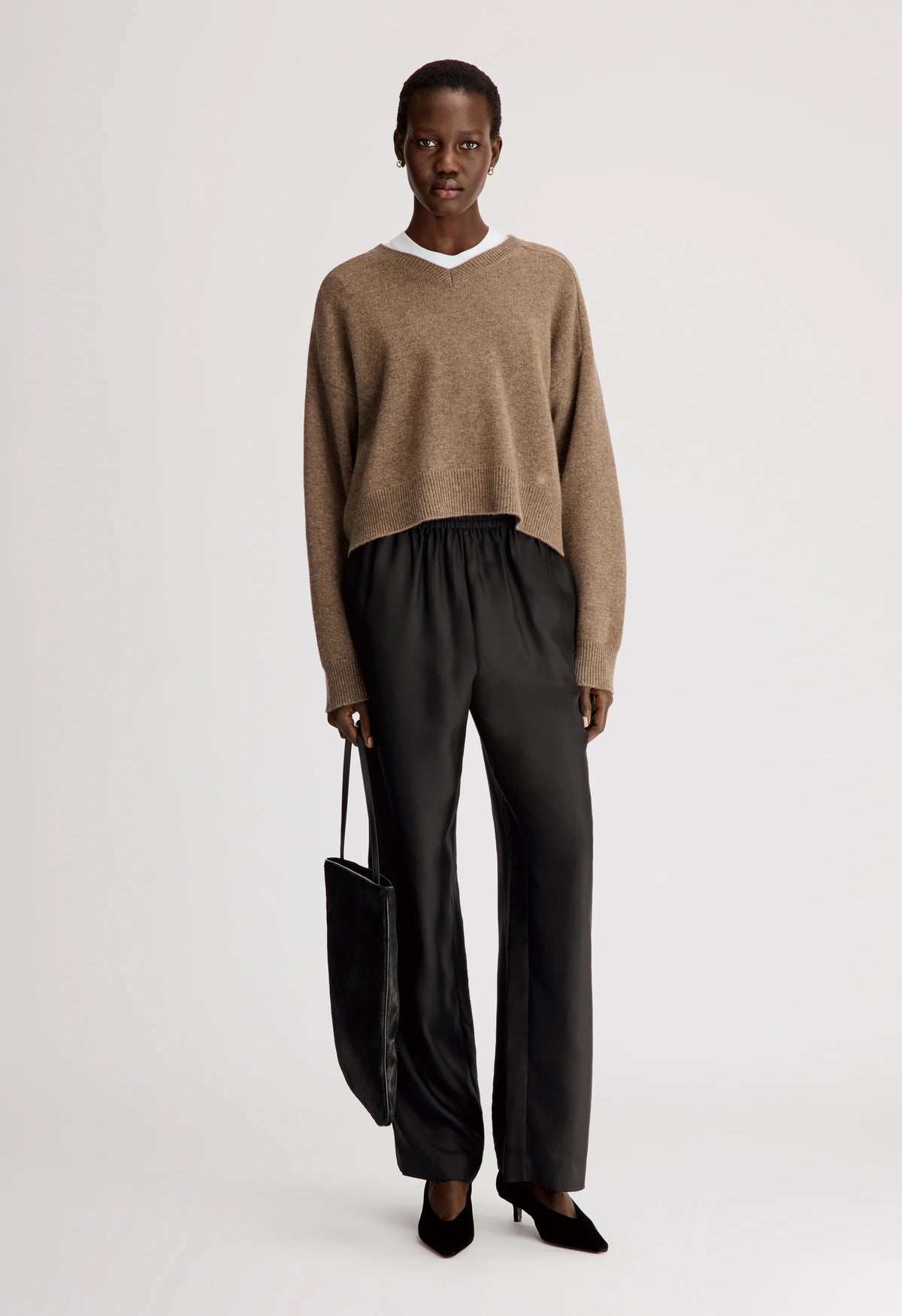 Loulou De Saison Pants Alera Silk Twill Trousers, Black Soho-Boutique