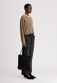 Loulou De Saison Pants Alera Silk Twill Trousers, Black Soho-Boutique