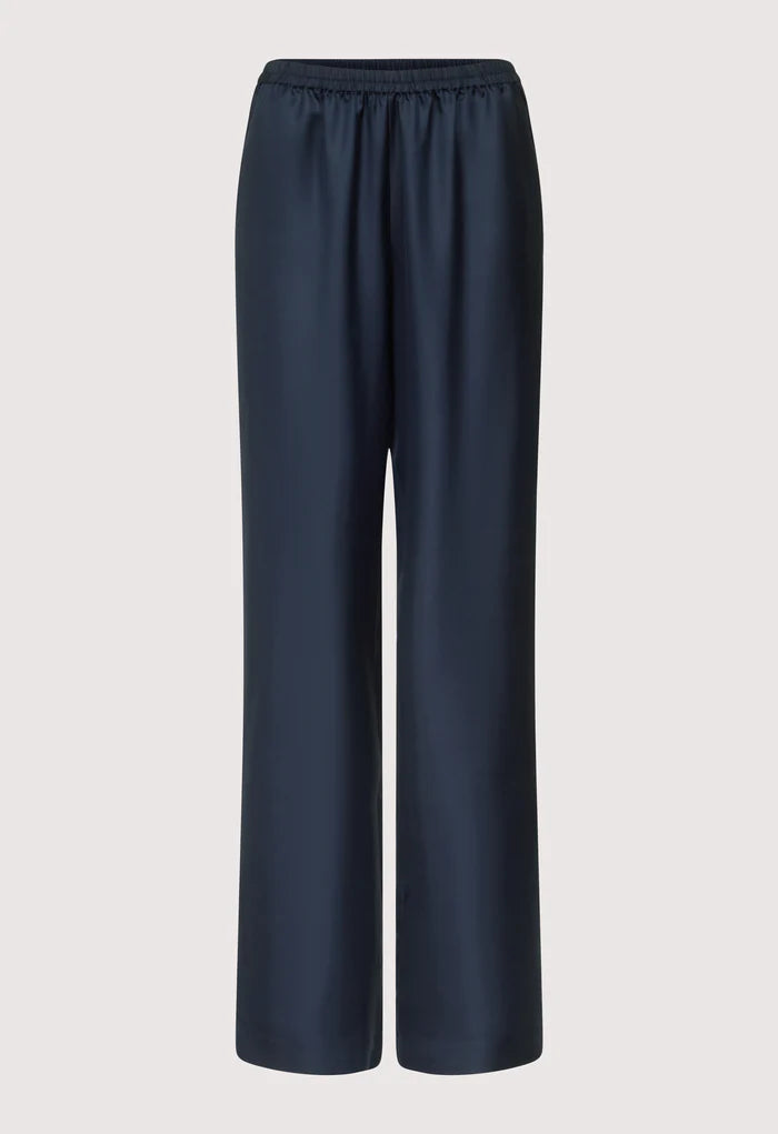Loulou De Saison Pants Alera Silk Twill Trousers, Navy Soho-Boutique