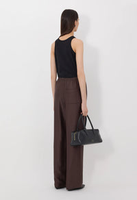 Loulou De Saison Pants Kadala Silk Blend Trousers, Dark Brown Soho-Boutique