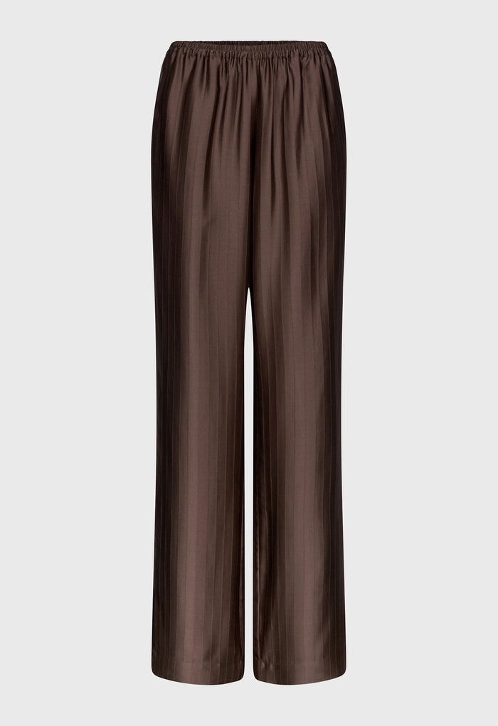 Loulou De Saison Pants Kadala Silk Blend Trousers, Dark Brown Soho-Boutique