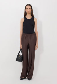 Loulou De Saison Pants Kadala Silk Blend Trousers, Dark Brown Soho-Boutique