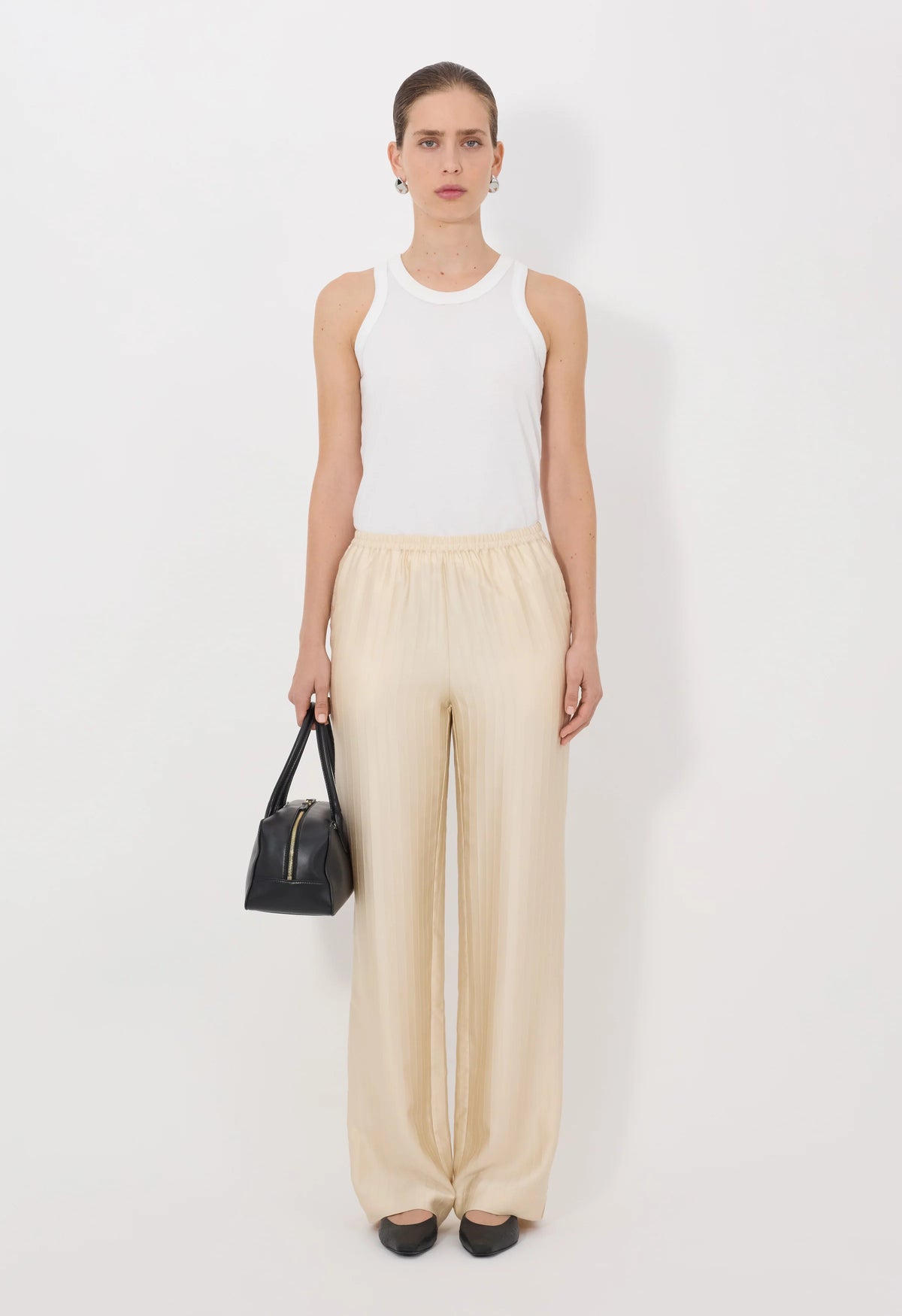 Loulou De Saison Pants Kadala Silk Blend Trousers, Ecru Soho-Boutique