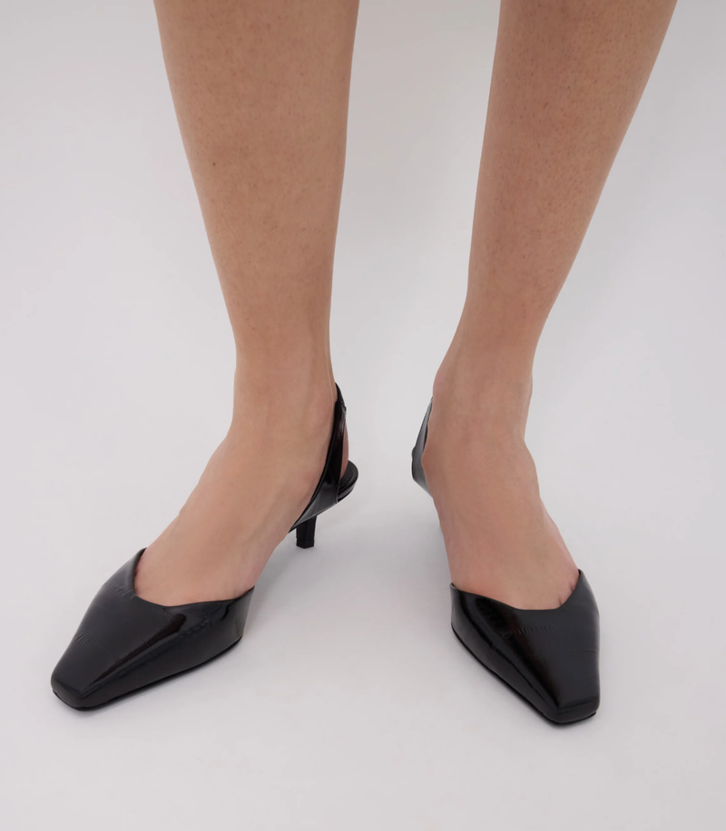 Loulou De Saison Shoes Hyde Slingback Heels, Black Soho-Boutique