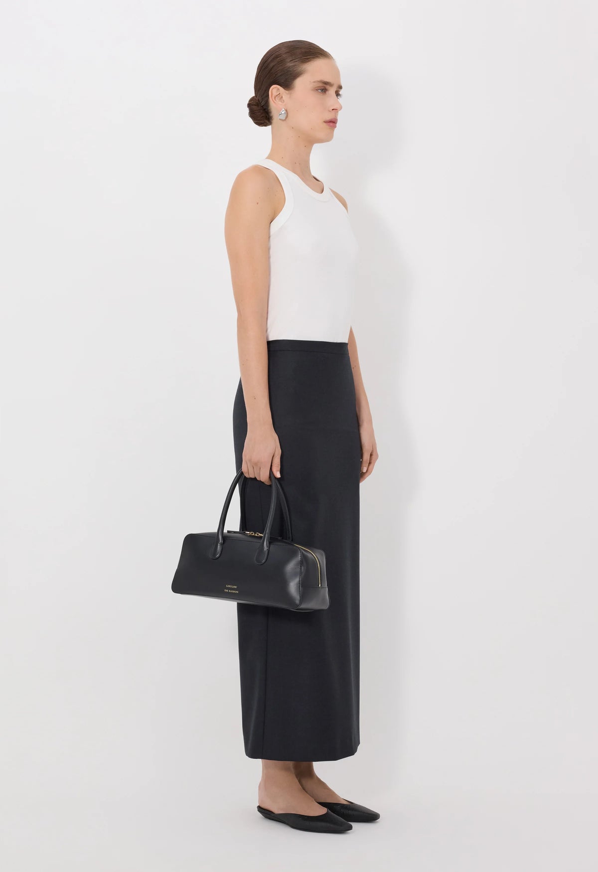 Loulou De Saison Skirt Cara Maxi Skirt, Black Melange Soho-Boutique