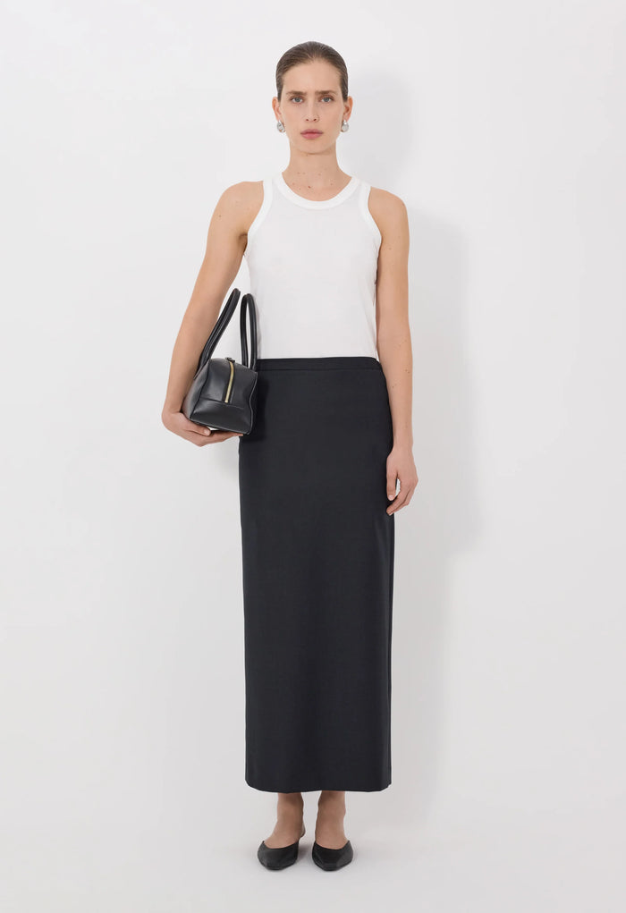 Loulou De Saison Skirt Cara Maxi Skirt, Black Melange Soho-Boutique
