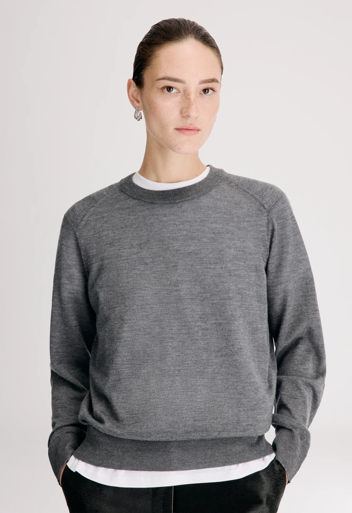 Loulou De Saison Sweater Ditto Cashmere Sweater, Anthracite Melange Soho-Boutique
