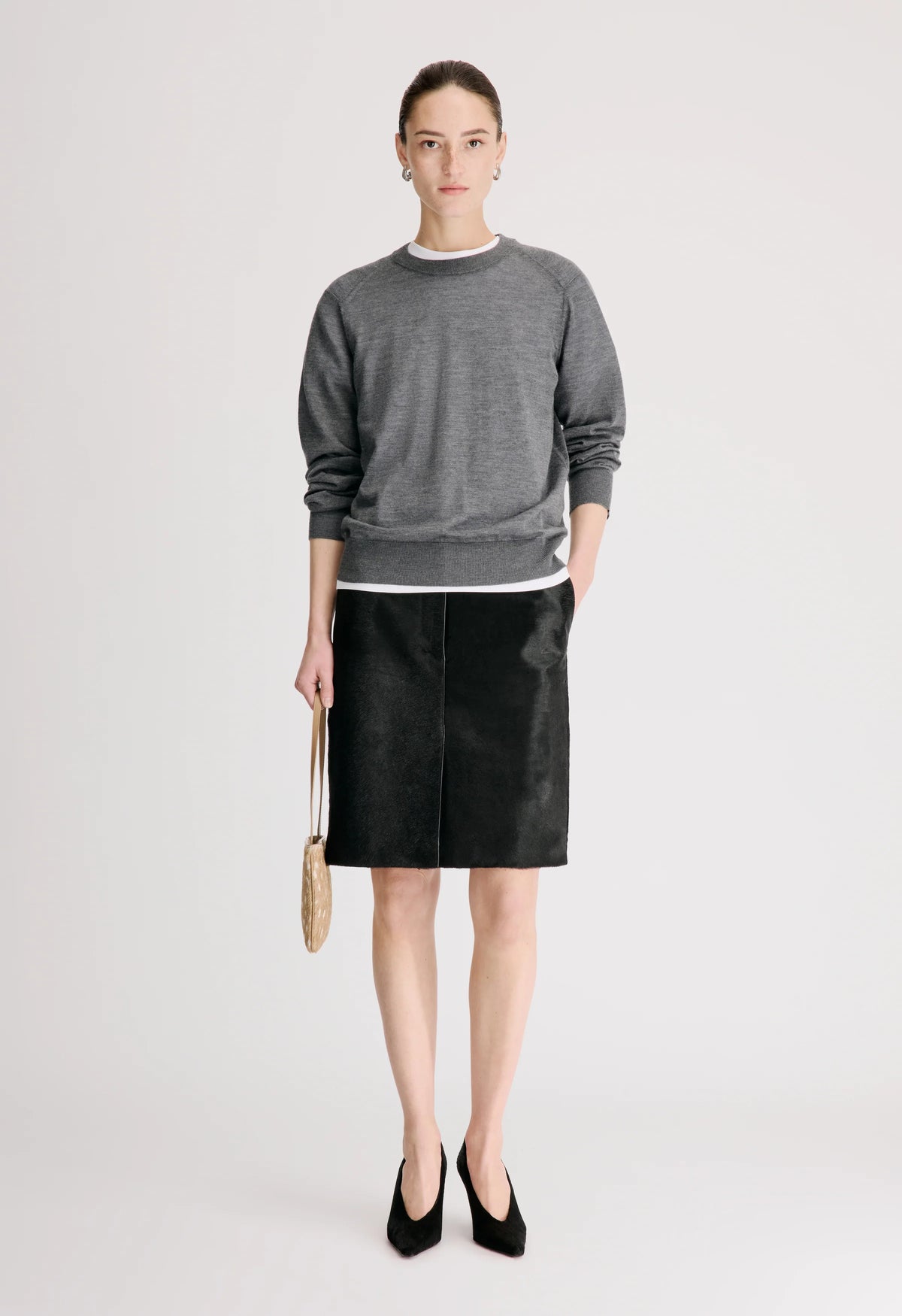 Loulou De Saison Sweater Ditto Cashmere Sweater, Anthracite Melange Soho-Boutique