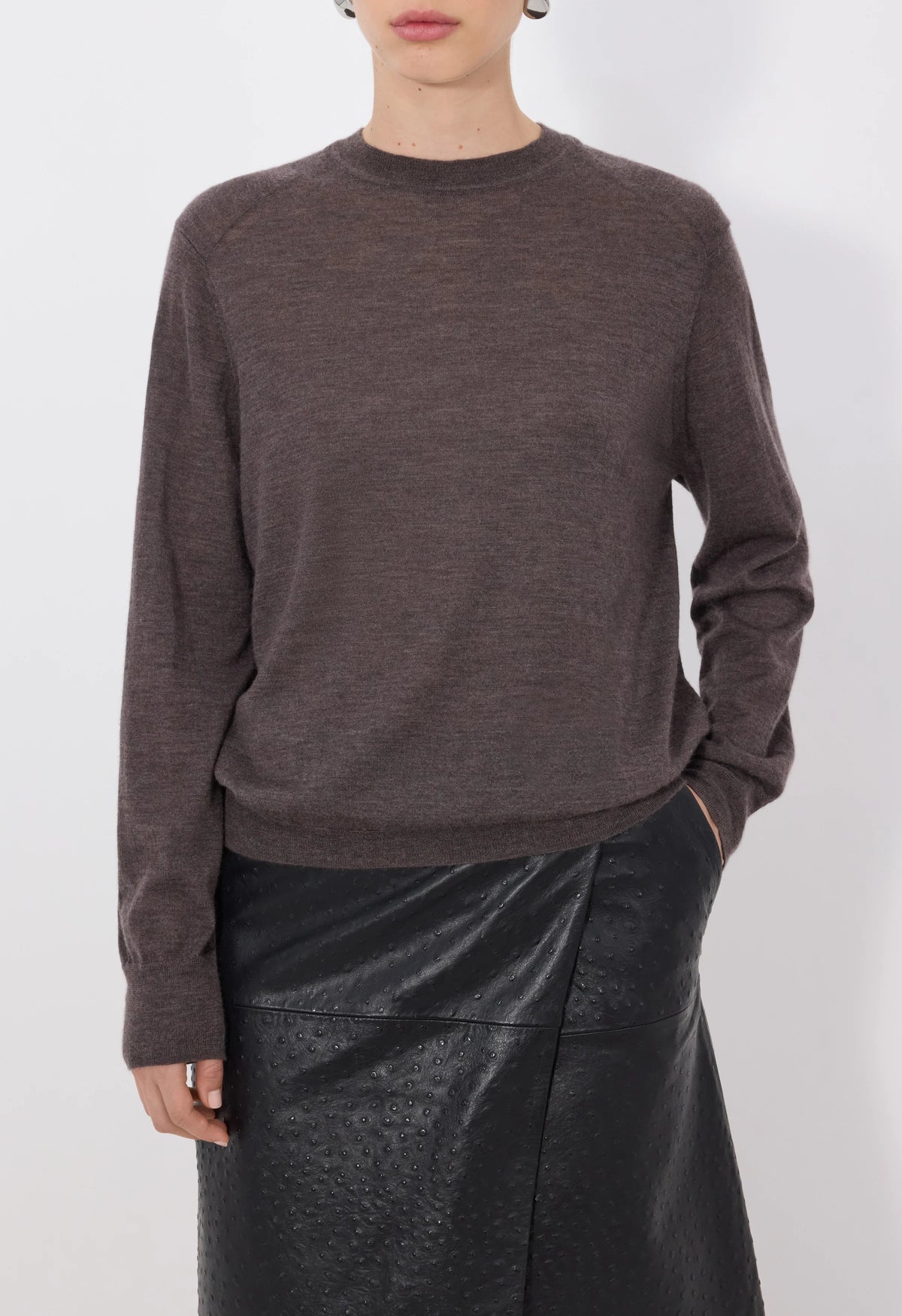 Loulou De Saison Sweater Ditto Cashmere Sweater, Brown Melange Soho-Boutique