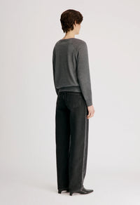 Loulou De Saison Sweater Julio Cashmere Sweater, Anthracite Melange Soho-Boutique