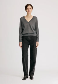 Loulou De Saison Sweater Julio Cashmere Sweater, Anthracite Melange Soho-Boutique