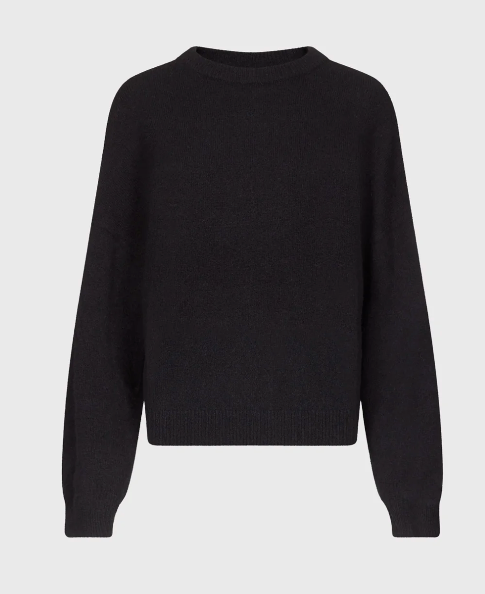 Loulou De Saison Sweater Tristan Loose Fit Sweater, Black Soho-Boutique