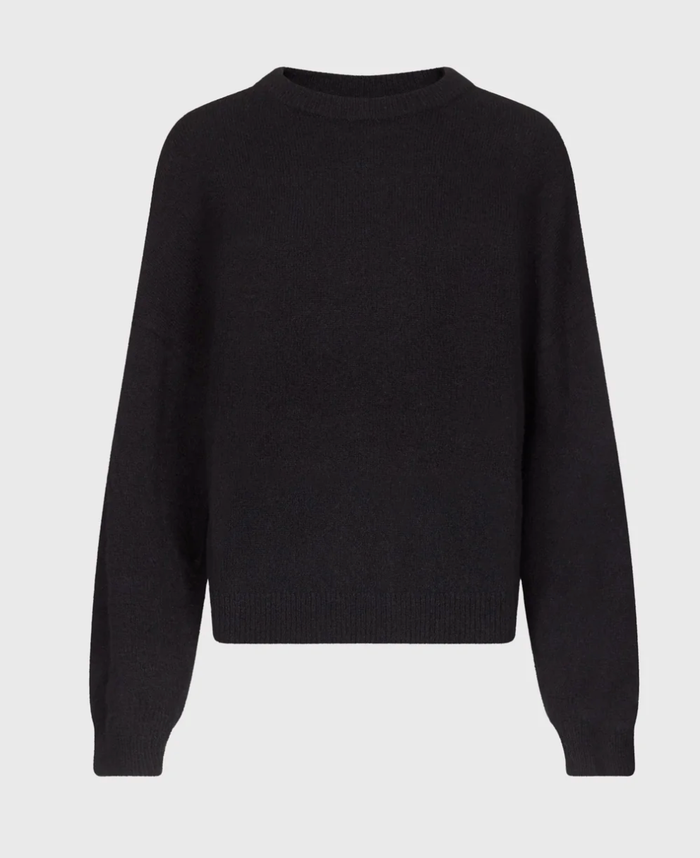 Loulou De Saison Sweater Tristan Loose Fit Sweater, Black Soho-Boutique