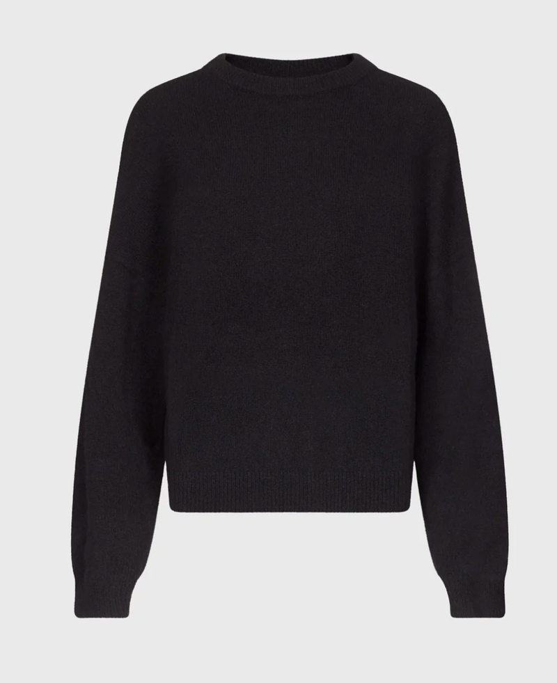 Loulou De Saison Sweater Tristan Loose Fit Sweater, Black Soho-Boutique
