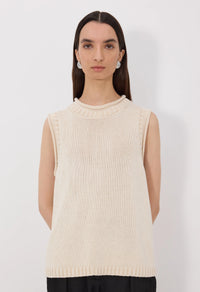 Loulou De Saison Top Effy Sweater Vest, Natural Soho-Boutique