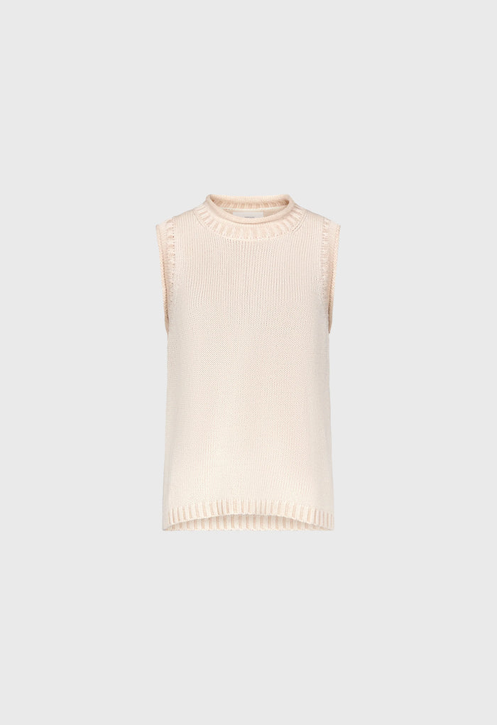 Loulou De Saison Top Effy Sweater Vest, Natural Soho-Boutique