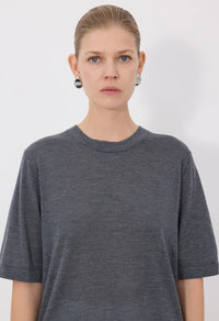 Loulou De Saison Top Nala Short Sleeve Top, Anthracite Soho-Boutique