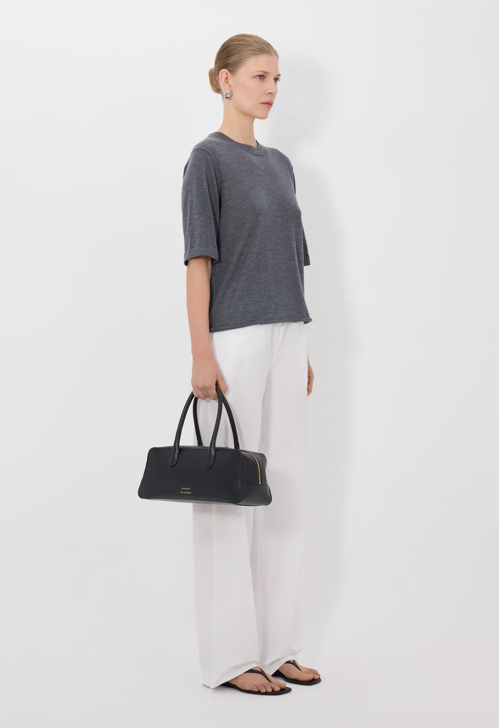 Loulou De Saison Top Nala Short Sleeve Top, Anthracite Soho-Boutique