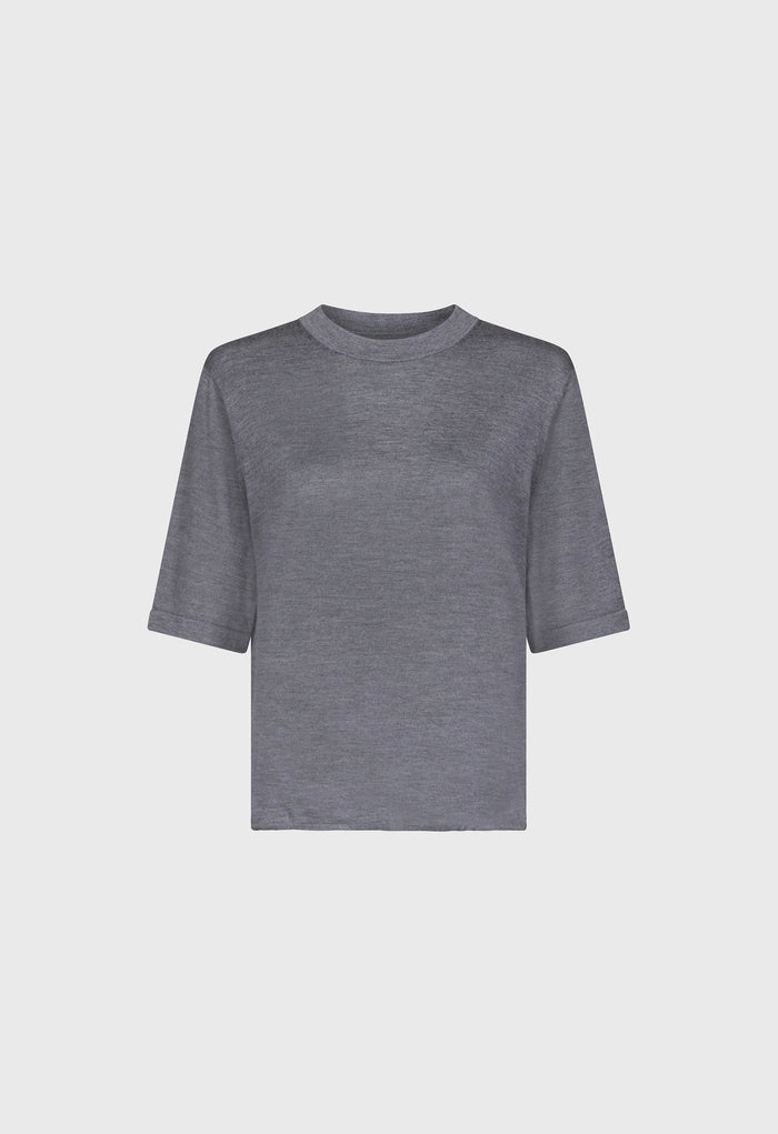 Loulou De Saison Top Nala Short Sleeve Top, Anthracite Soho-Boutique