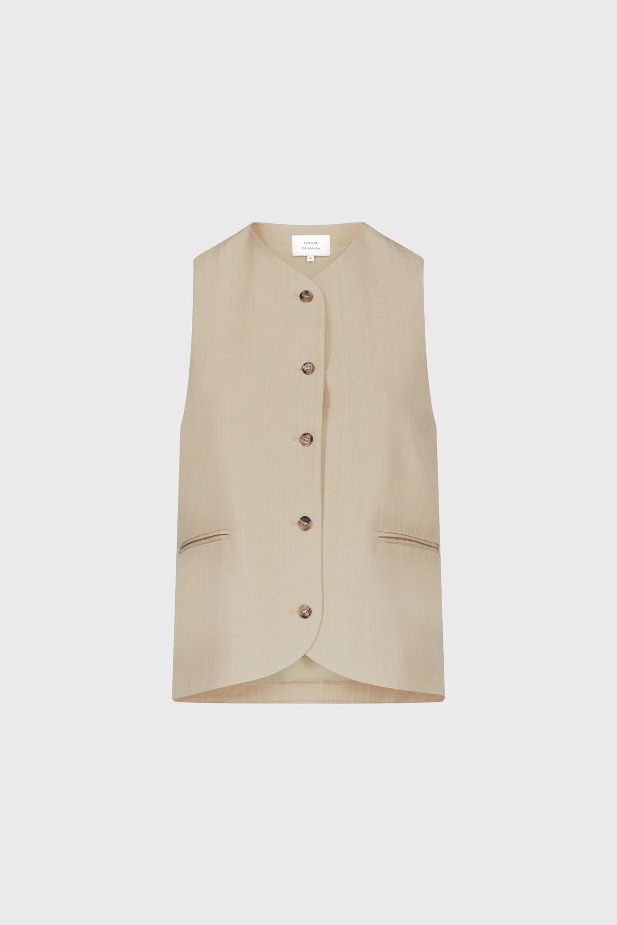 Loulou De Saison Top Paco Tailored Waistcoat, Beige Soho-Boutique