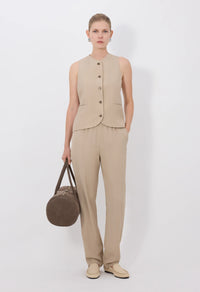 Loulou De Saison Top Paco Tailored Waistcoat, Beige Soho-Boutique