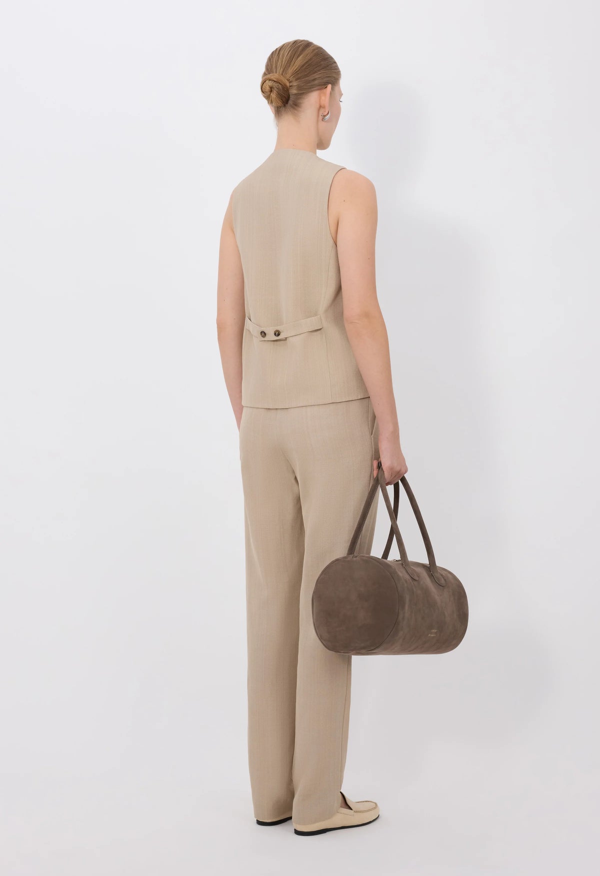 Loulou De Saison Top Paco Tailored Waistcoat, Beige Soho-Boutique