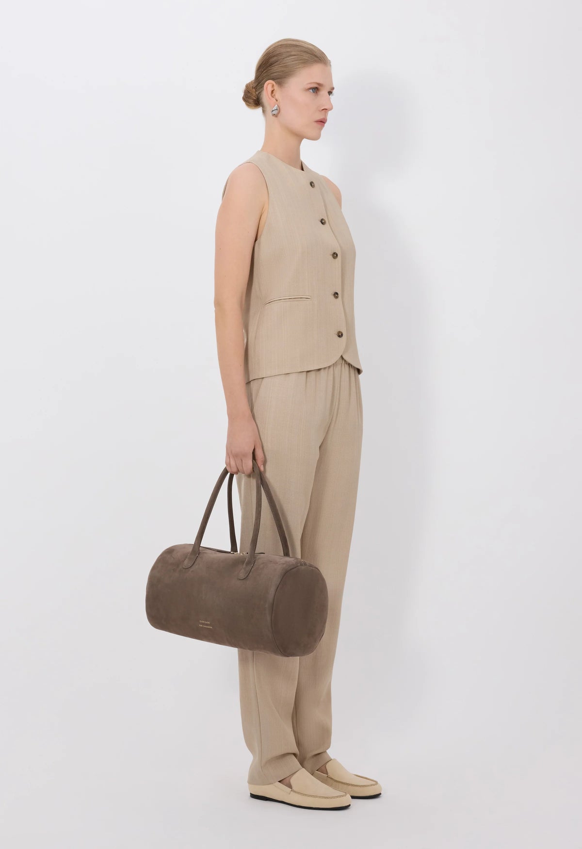 Loulou De Saison Top Paco Tailored Waistcoat, Beige Soho-Boutique