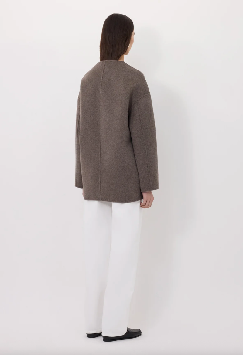 LouLou Studio Coat Dunne Coat, Taupe Melange Soho-Boutique