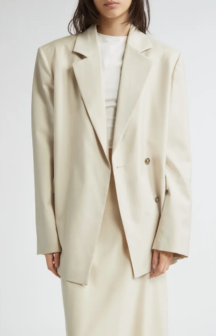 LouLou Studio Jacket Arlo Jacket, Chiffon Beige Soho-Boutique