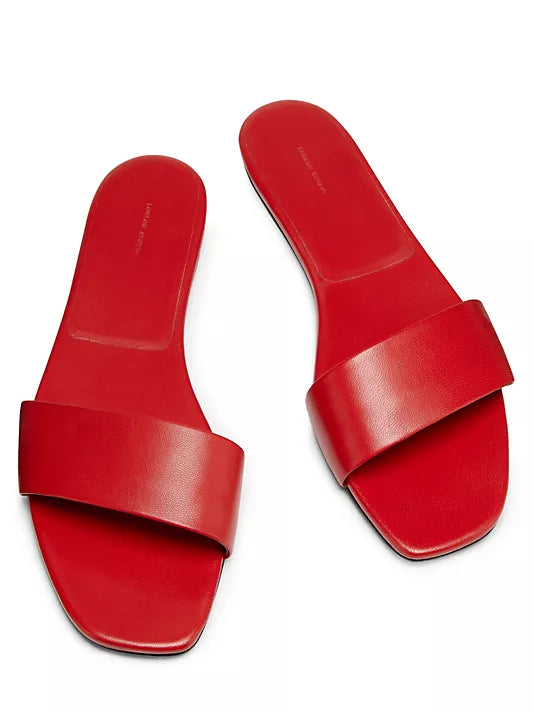 LouLou Studio Sandal Dina Leather Slides, Tomato Soho-Boutique