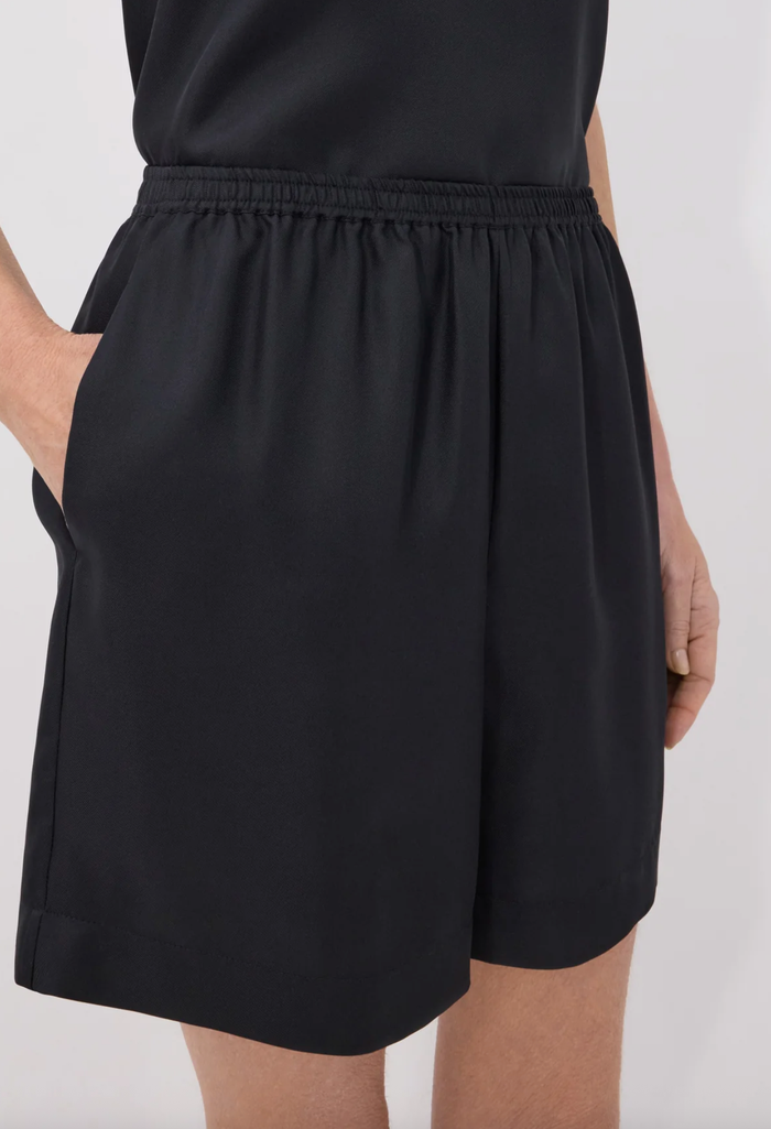 LouLou Studio Short Arl Shorts, Black Soho-Boutique