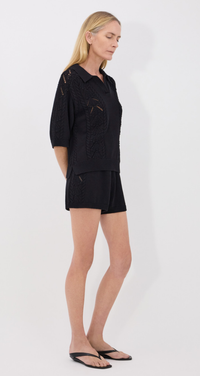 LouLou Studio Shorts Andel Shorts, Black Soho-Boutique