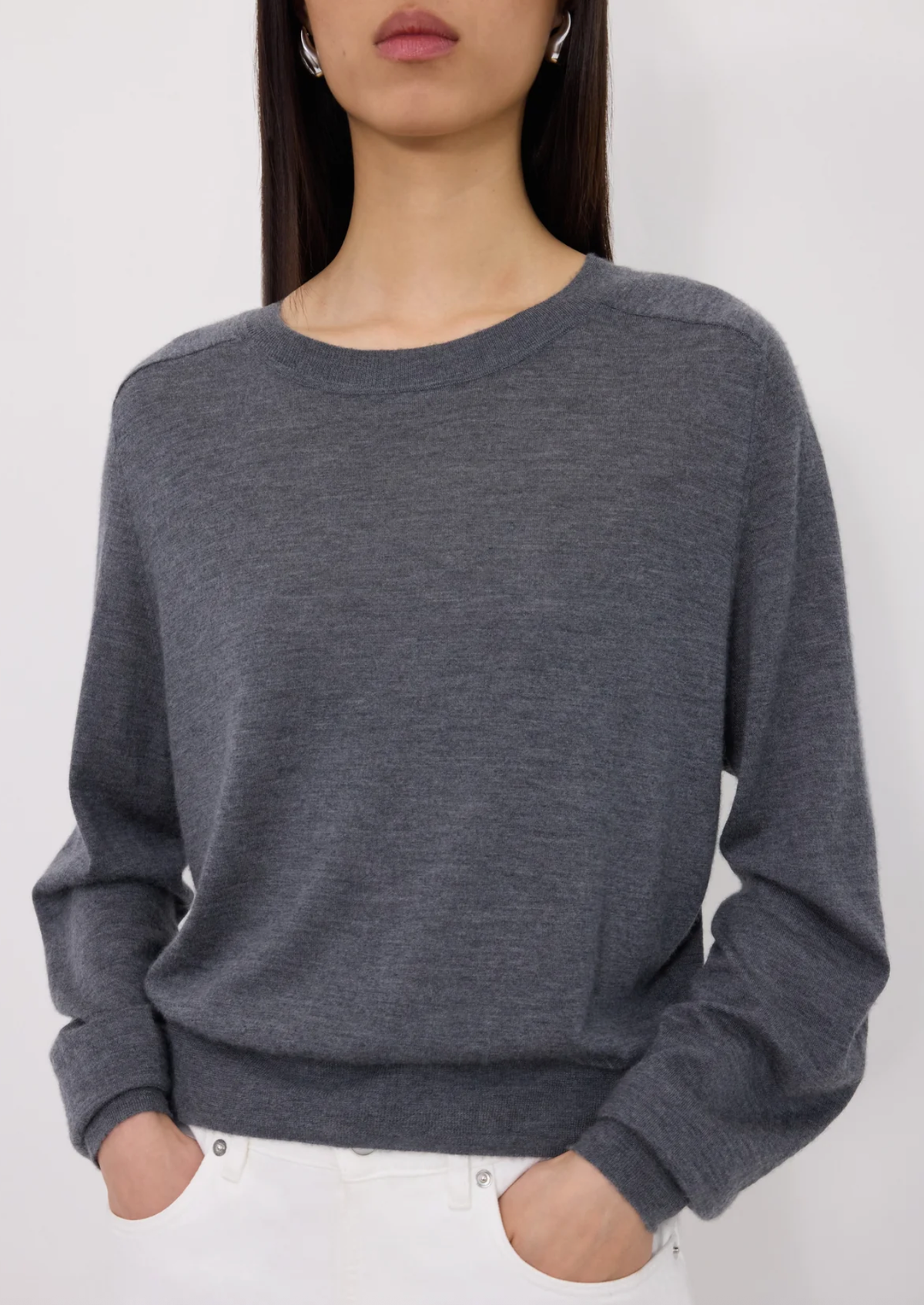 LouLou Studio Sweater Angus Sweater, Anthracite Melange Soho-Boutique